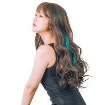 가발위드 투톤 웨이브 컬러 헤어피스 5p + 트윙클 붙임머리 세트, 블랙민트(피스), 랜덤발송(트윙클 붙임머리), 1세트