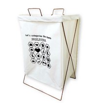 대마 방수면 빨래바구니, 아이보리, 1개