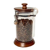 [원두커피보관용기] 카페리아 나무/아크릴 커피보관용기 1000ml, 혼합색상, 1개