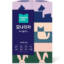 모나리자 미니플러스 미용티슈 250매, 250개입, 12개