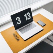 양면 가죽 방수 데스크매트, 오렌지 + 라이트오렌지