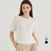 ELLE PARIS 하찌 라운드넥 반팔 니트