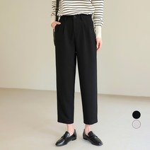 빼빼 여성용 핀턱 세미 배기 슬랙스