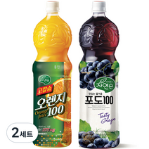 [웅진식품] 자연은 고칼슘 오렌지100 1.5L+자연은 포도100 1.5L, 1.5L, 2세트