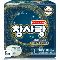 참사랑 밴드형 파워 흡수 성인용 기저귀 대형, 5팩, 10매입