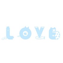 데코사랑 그래픽스티커 러브애니멀, H(스카이블루)