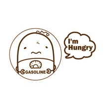 디자인수풀 자동차스티커 헝그리로봇_gasoline SP-G545, 초코브라운