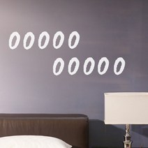 1AM 이니셜 스티커 흰색O 10개입, 중, 2세트