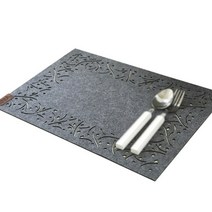 창데코 레이저 커팅 펠트테이블매트, 내추럴립 딥그레이