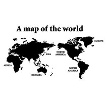 디자인엠 그래픽 스티커 세계지도, 블랙