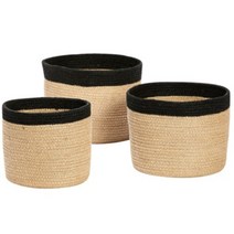 휩시 바스켓 round jute 3종세트 198004, black edge