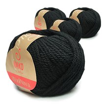 울노바 뜨개질 실 4개입, 217번 검정