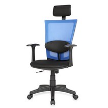 체어포커스 쿨링백 C4 대요추 헤더형 메쉬의자, 블루