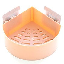 블럭마트 욕실 주방 고급 흡착식 다용도 코너선반, 핑크, 1개