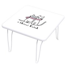 리빙코디 신지가토 세이프티 하이그로시 다용도 테이블 미니 400 x 400 mm, 러블리캣