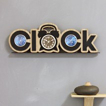 키다리 탁상겸용 우드 온습도 벽시계, 블랙