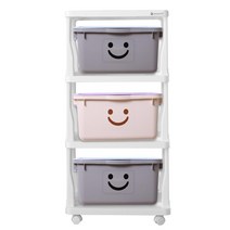 보노하우스 모던 초대형 해피프레임 3단 리빙박스, Type C (아이보리1 + 그레이2), 1개