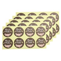 빈티지 원형 handmade 스티커 8p, 혼합 색상, 5개입