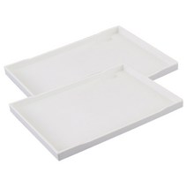 블럭마트 주방 사각 트레이 2p, 화이트
