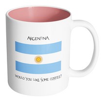 핸드팩토리 아르헨티나 커피 머그컵, 내부 파스텔 핑크, 1개