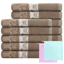 송월타월 란체티 데코 뱀부얀 세면 타올 갈색 10p + 테리베이커리 고리타올 2p, 랜덤 발송, 1세트