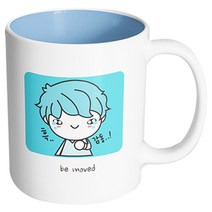 핸드팩토리 파란머리 감동 머그컵, 내부 파스텔 블루, 1개