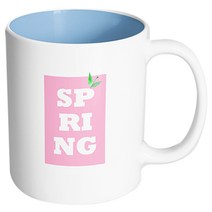 핸드팩토리 식스 레터스 봄 머그컵, 내부 파스텔 블루, 1개