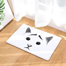 리빙팝 주방욕실 미끄럼방지 고양이 일러스트 발매트, D4