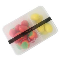 황씨네도시락 PP 내열 도시락 높은2칸 8p +뚜껑 8p + 땡큐 띠스티커 블랙 8p, 1세트