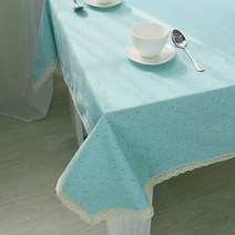 이코디 레이스 플라워 테이블 보, 블루, 140 x 200 cm