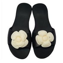 신우실업 EVA 뷰티 거실화, 블랙 + 화이트 꽃장식