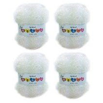 행복뜨기 반짝이 명품 수세미실 4p, 1 흰색, 4개