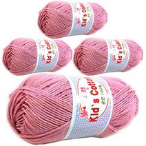 키즈코튼 순면 뜨개실 4p, 312 로즈핑크, 4개