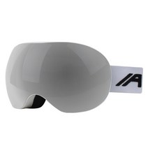 어라이즈 성인용 안경병용 더블 미러렌즈 스키/보드고글 AWEA506, 프레임(화이트) + 렌즈(실버)