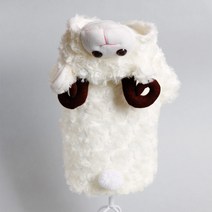 고운매 강아지 후드티 양, 화이트