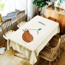 아울리빙 감성 디자인 주방 테이블보, C, 140 x 140 cm