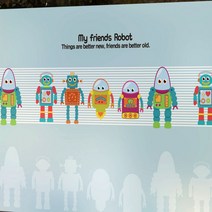 뭉키데코 고급 칼라 안개 창문용 시트지 내친구 로보트, 02