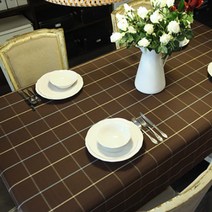 이코디 체크 어드바이스 테이블 보, 브라운, 100 x 145 cm