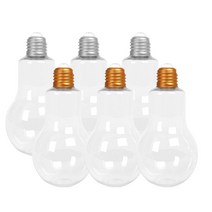 병도매닷컴 전구 페트 용기 300ml x 6p + 전구 마개 골드 3p + 실버 3p, 1세트