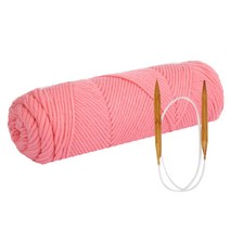 쁘띠목도리 DIY 올뉴 코튼롤 뜨개실 4p + 줄바늘 7mm + 도안, 22번 산호, 1세트