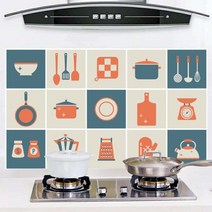 블럭마트 기름때방지 주방 시트지 TYPE D, 3개입