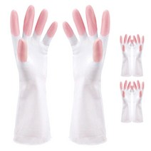 블럭마트 주방 고무장갑 핑크, 3개