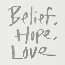 1AM 캘리그라피 인테리어 포인트 스티커 Belief Hope, 연회