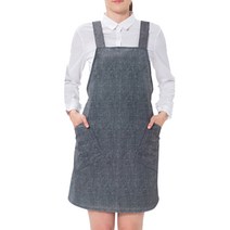 예경 구김없는 데님 앞치마 단추X형 대, 검정색(PO7712-A), 1개