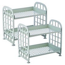 리버그린 간편 미니 2단 선반, 블루, 2개입