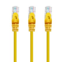 AVIVE 고급형 UTP 2m CAT6 랜선 케이블, YELLOW, 3개입