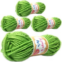 행복뜨기 인형 수세미 아크릴실 4p, 127파스텔연두