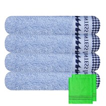 송월타월 카운테스마라 시티 세면타월 4p + 때타올 연두 2p, 하늘, 1세트