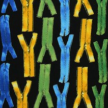 모다 코튼 덕스인어로우 지퍼 패브릭원단, 블랙