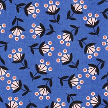 모다 와일드넥타 플로렛 패브릭원단, 블루